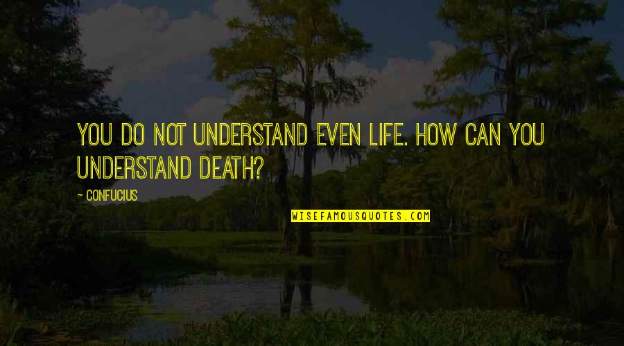 Can Not Understand Quotes By Confucius: You do not understand even life. How can