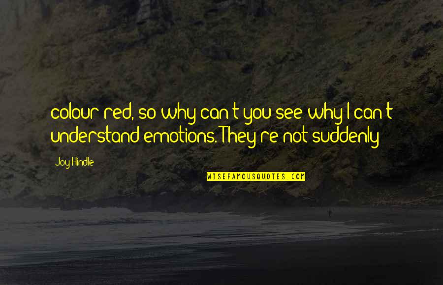 Can Not Understand Quotes By Joy Hindle: colour red, so why can't you see why