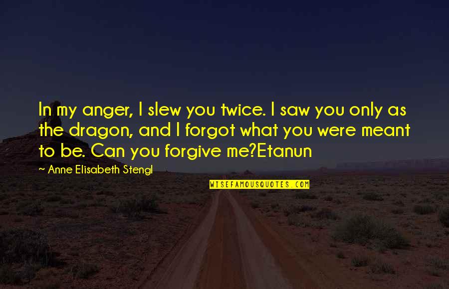 Can Only Be Me Quotes By Anne Elisabeth Stengl: In my anger, I slew you twice. I