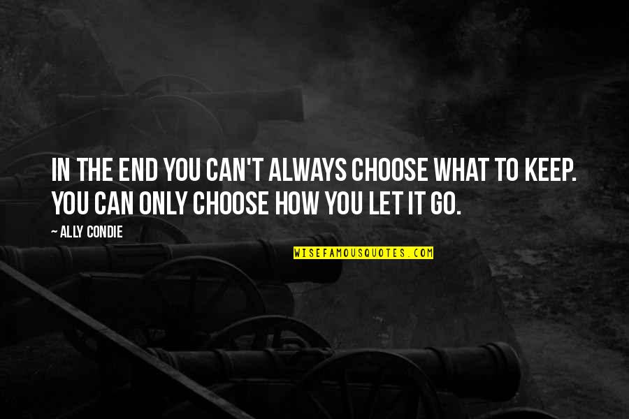 Can T Let Go Quotes By Ally Condie: In the end you can't always choose what