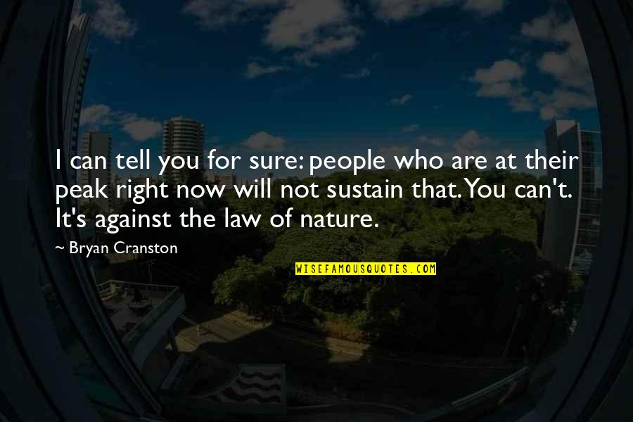 Can T Tell Quotes By Bryan Cranston: I can tell you for sure: people who