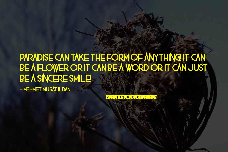 Can Take My Smile Quotes By Mehmet Murat Ildan: Paradise can take the form of anything! It