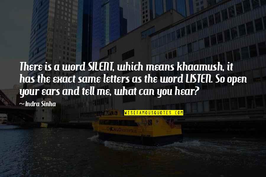 Can U Hear Me Quotes By Indra Sinha: There is a word SILENT, which means khaamush,