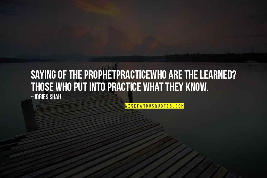 Can Wait To See You My Love Quotes By Idries Shah: Saying of the ProphetPracticeWho are the learned? Those