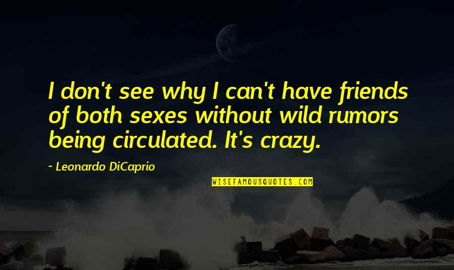 Can We Just Friends Quotes By Leonardo DiCaprio: I don't see why I can't have friends