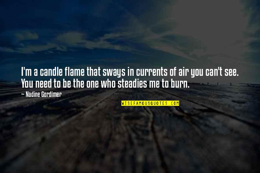 Can You See Me Quotes By Nadine Gordimer: I'm a candle flame that sways in currents