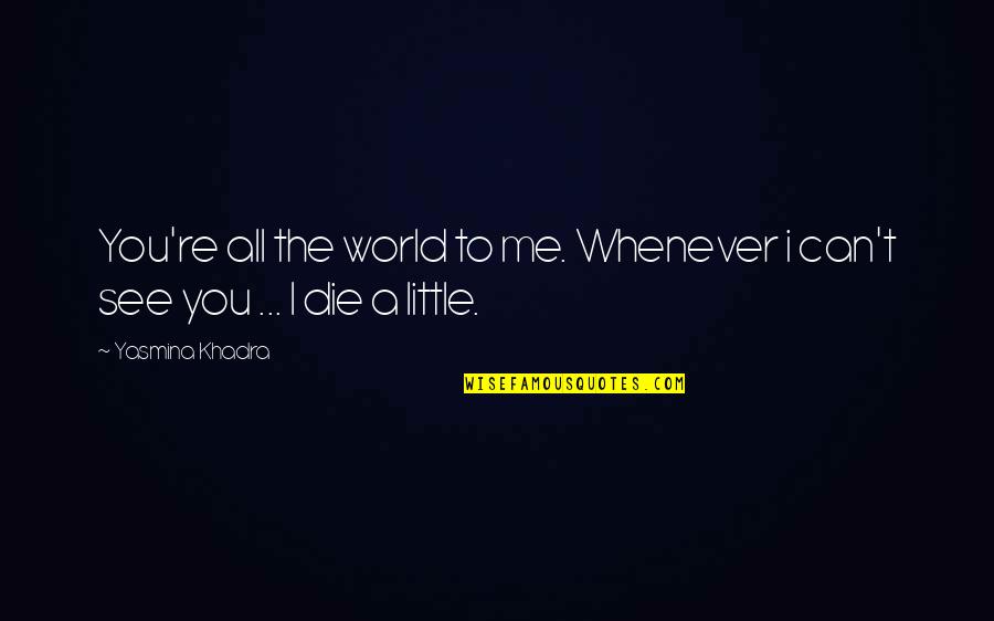 Can You See Me Quotes By Yasmina Khadra: You're all the world to me. Whenever i