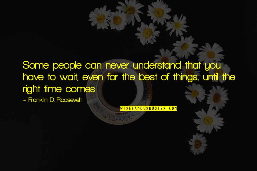 Can You Wait Quotes By Franklin D. Roosevelt: Some people can never understand that you have