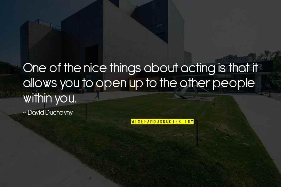 Canada Annuity Quotes By David Duchovny: One of the nice things about acting is