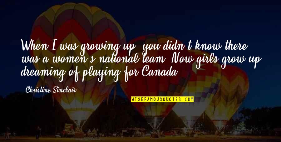 Canada When Quotes By Christine Sinclair: When I was growing up, you didn't know Canada When Quotes By Christine Sinclair: When I was growing up, you didn't know