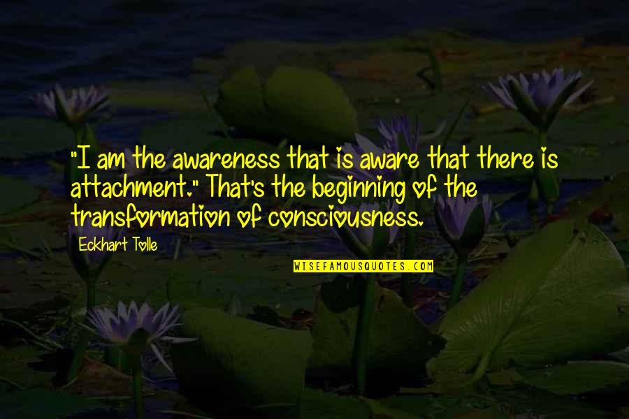 Canal De La Reina Quotes By Eckhart Tolle: "I am the awareness that is aware that