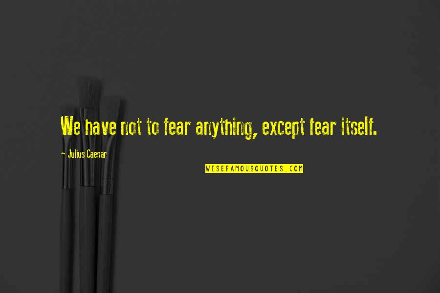 Canali Quotes By Julius Caesar: We have not to fear anything, except fear Canali Quotes By Julius Caesar: We have not to fear anything, except fear