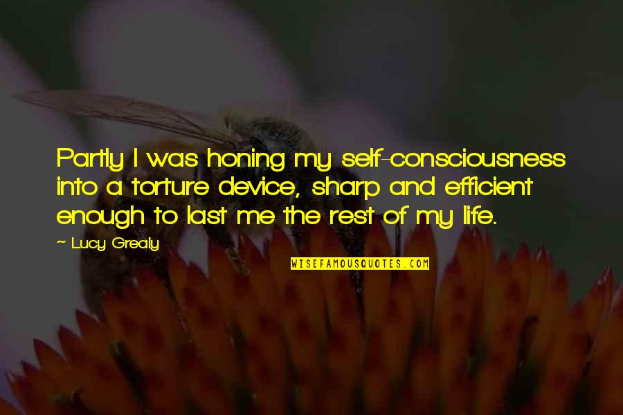 Canalizacion Quotes By Lucy Grealy: Partly I was honing my self-consciousness into a