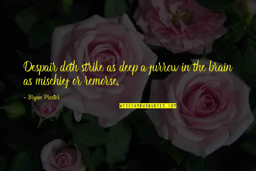 Canawise Quotes By Bryan Procter: Despair doth strike as deep a furrow in
