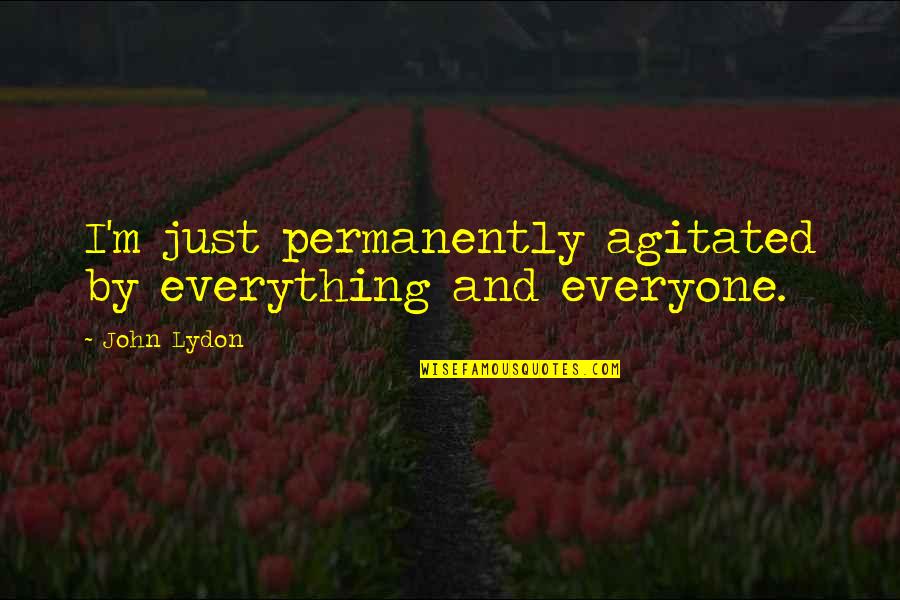 Cancel Meeting Quotes By John Lydon: I'm just permanently agitated by everything and everyone.