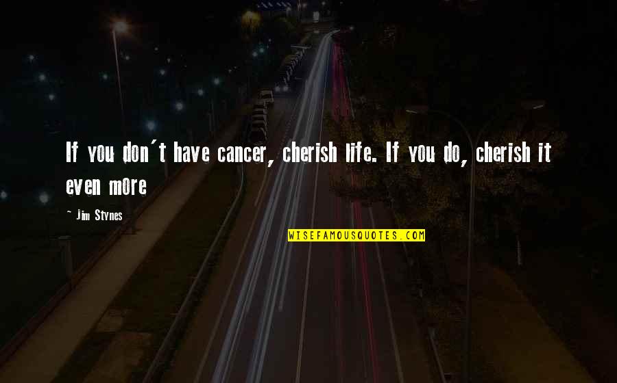 Cancer And Life Quotes By Jim Stynes: If you don't have cancer, cherish life. If