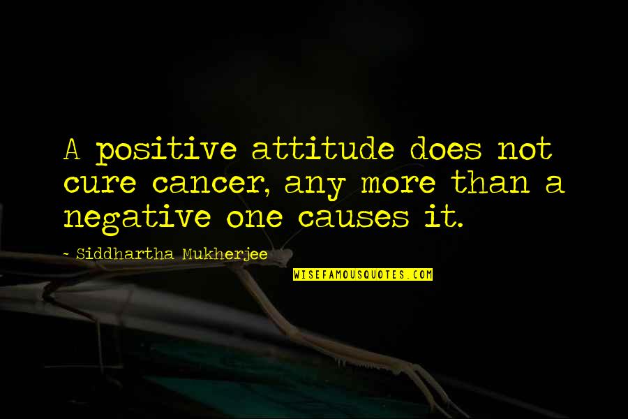 Cancer And Pain Quotes By Siddhartha Mukherjee: A positive attitude does not cure cancer, any