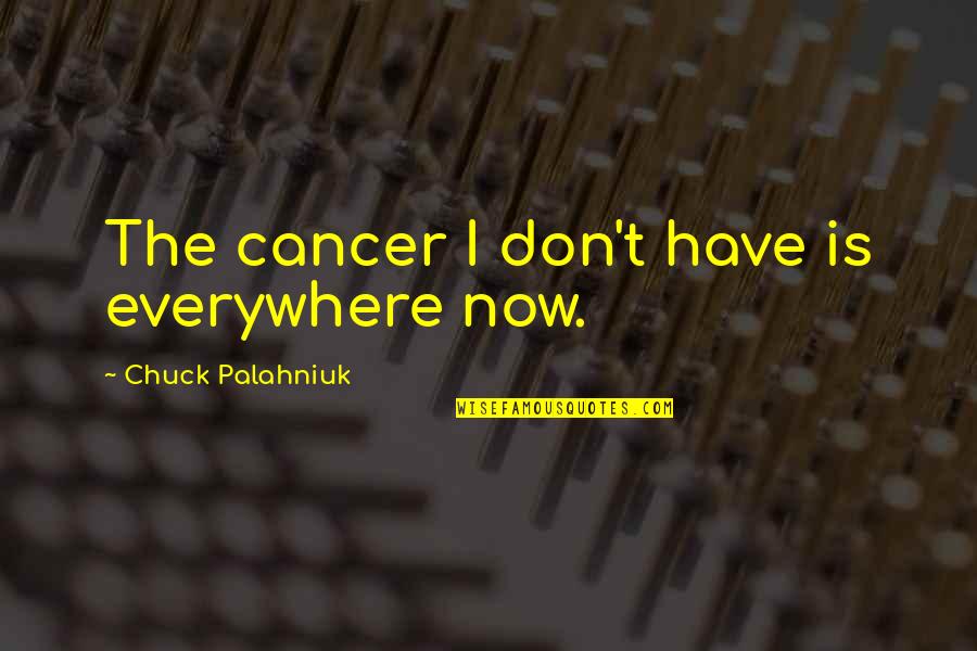 Cancer Quotes By Chuck Palahniuk: The cancer I don't have is everywhere now.