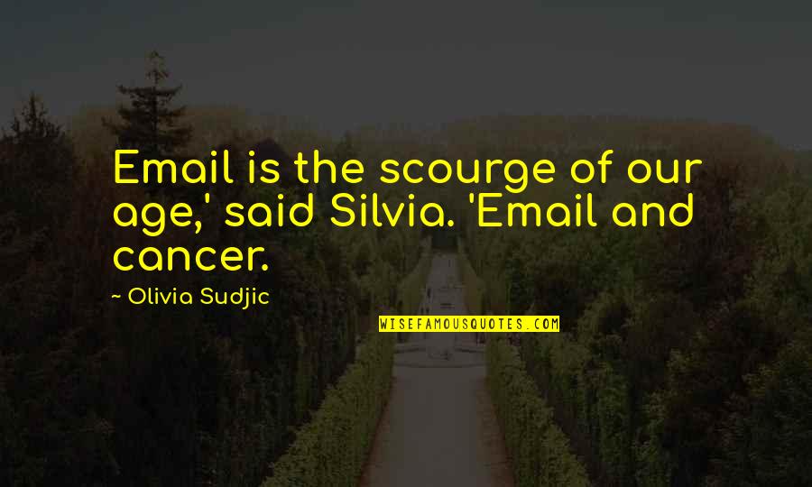 Cancer Sympathy Quotes By Olivia Sudjic: Email is the scourge of our age,' said
