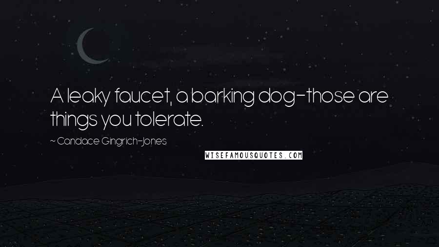 Candace Gingrich-Jones quotes: A leaky faucet, a barking dog-those are things you tolerate.