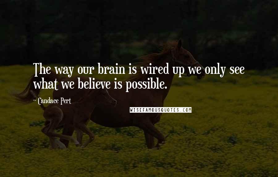 Candace Pert quotes: The way our brain is wired up we only see what we believe is possible.