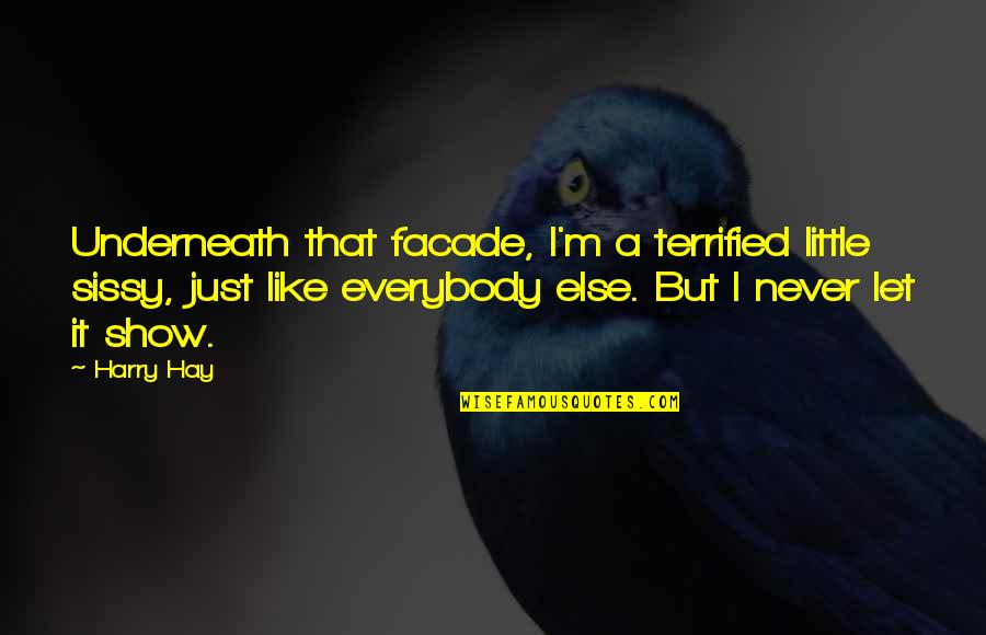 Candeloro Antiques Quotes By Harry Hay: Underneath that facade, I'm a terrified little sissy,