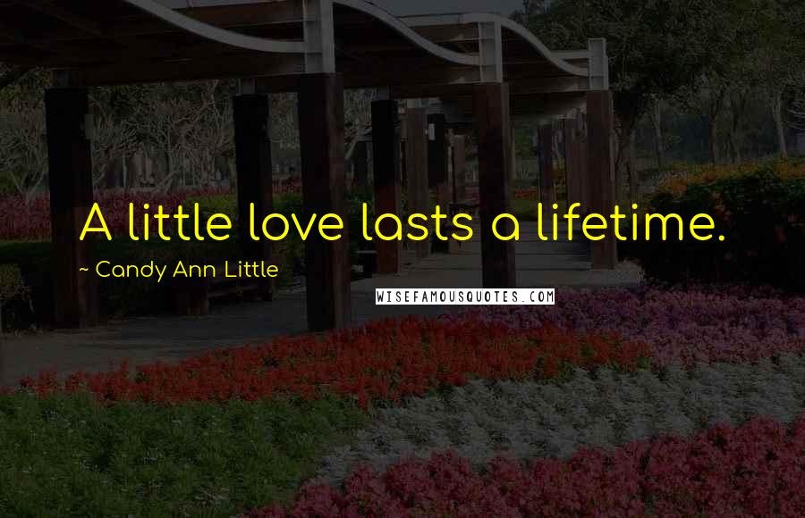 Candy Ann Little quotes: A little love lasts a lifetime.