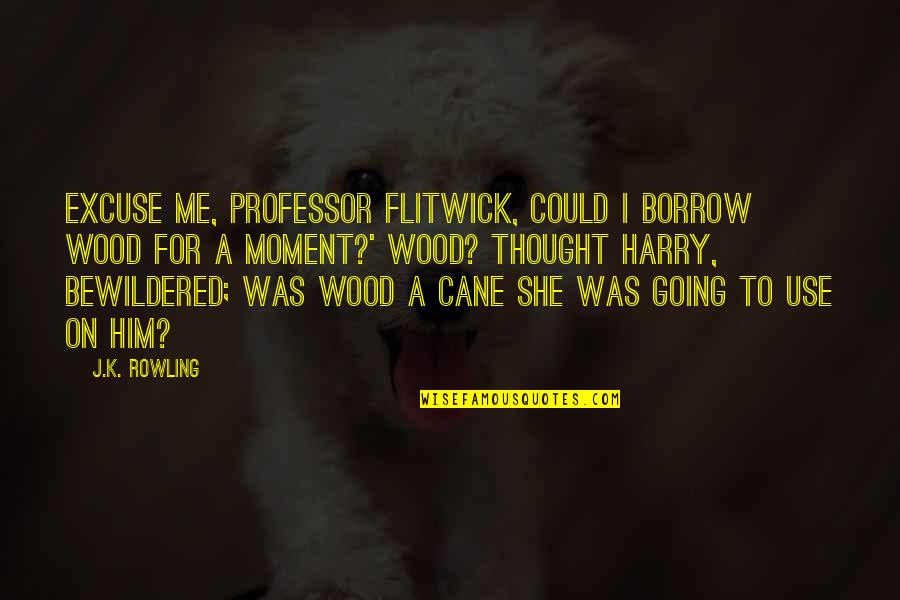 Cane Quotes By J.K. Rowling: Excuse me, Professor Flitwick, could I borrow Wood