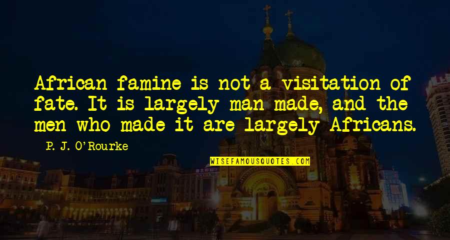 Caneta Quotes By P. J. O'Rourke: African famine is not a visitation of fate.