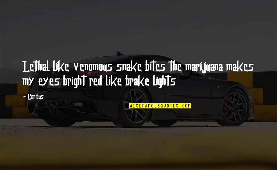 Canibus Best Quotes By Canibus: Lethal like venomous snake bites the marijuana makes