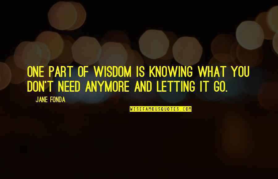 Canine Chronicle Quotes By Jane Fonda: One part of wisdom is knowing what you
