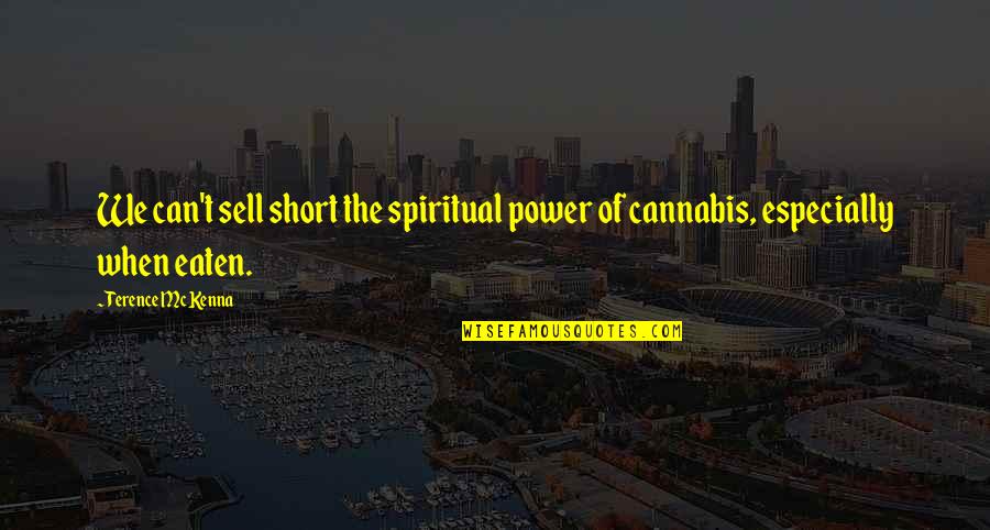 Cannabis Quotes By Terence McKenna: We can't sell short the spiritual power of