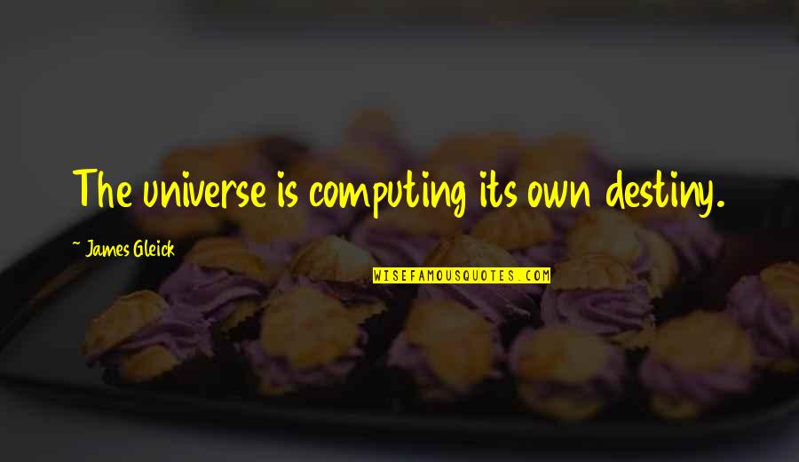 Cannaday Chapman Quotes By James Gleick: The universe is computing its own destiny. Cannaday Chapman Quotes By James Gleick: The universe is computing its own destiny.