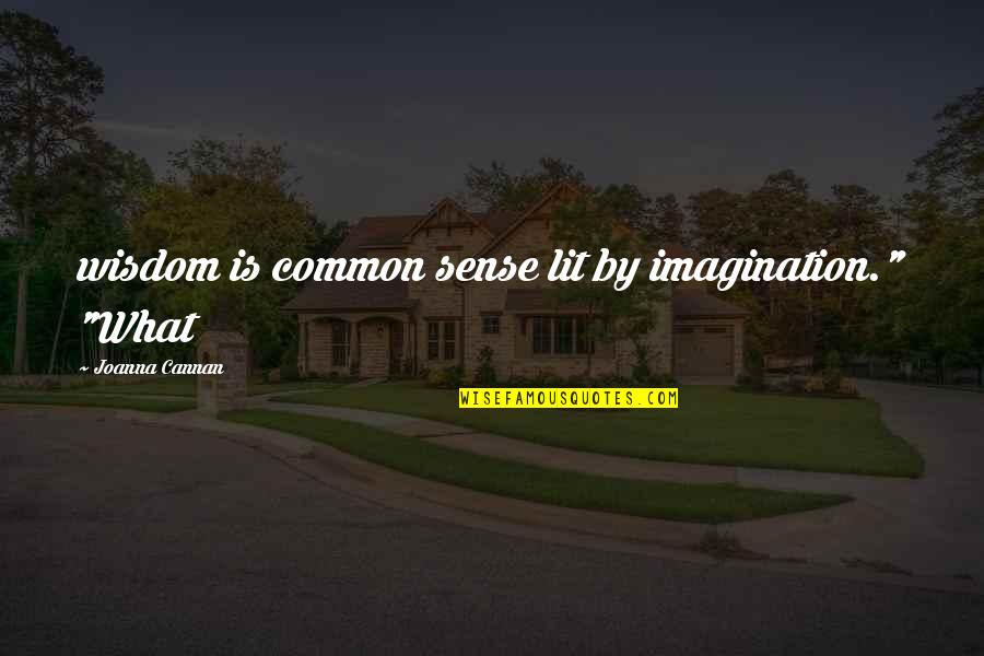 Cannan Quotes By Joanna Cannan: wisdom is common sense lit by imagination." "What