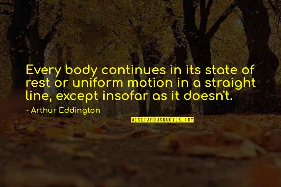 Cannarozzi Deaths Quotes By Arthur Eddington: Every body continues in its state of rest Cannarozzi Deaths Quotes By Arthur Eddington: Every body continues in its state of rest