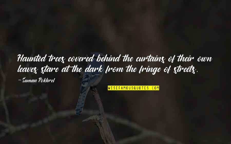 Cannatas Weekly Ad Quotes By Suman Pokhrel: Haunted trees covered behind the curtains of their