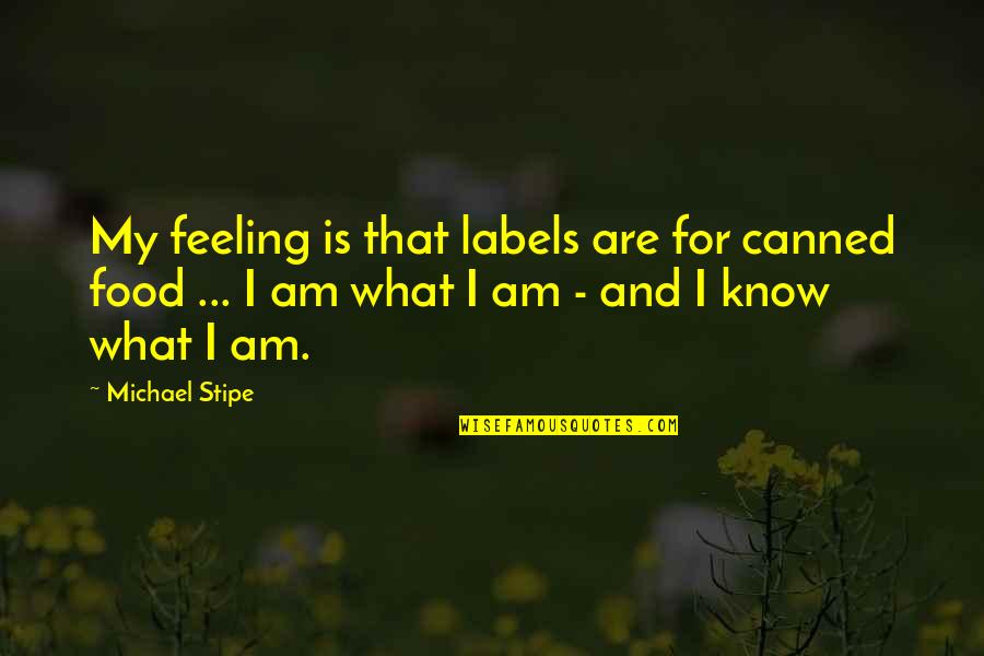 Canned Quotes By Michael Stipe: My feeling is that labels are for canned
