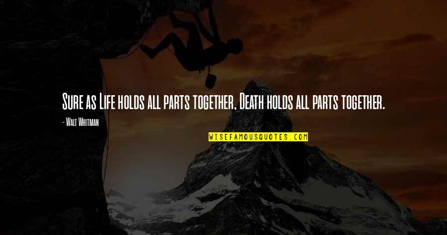 Cannibalising Quotes By Walt Whitman: Sure as Life holds all parts together, Death