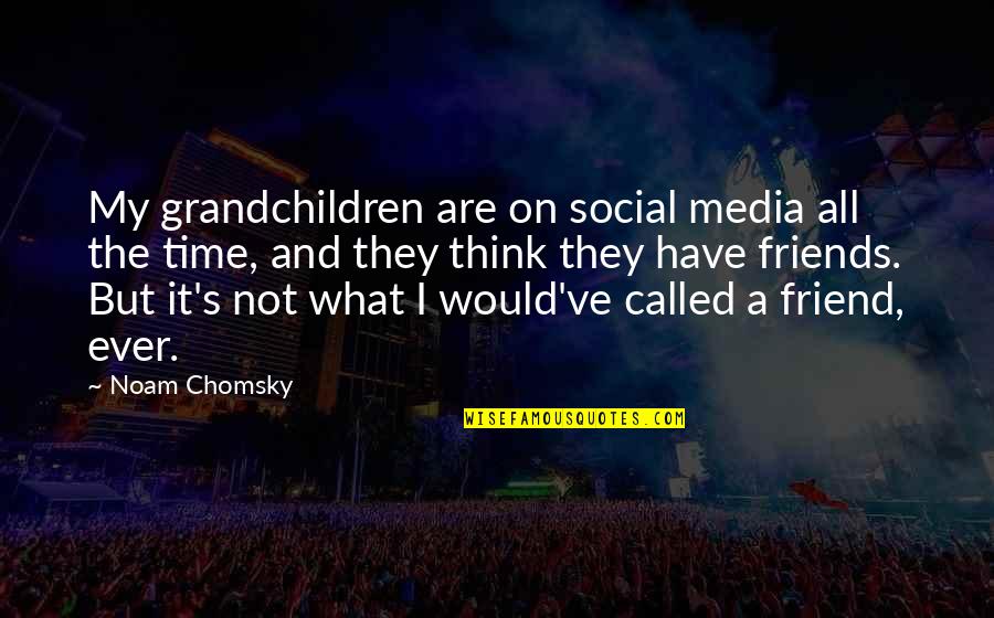 Cannibalization Quotes By Noam Chomsky: My grandchildren are on social media all the