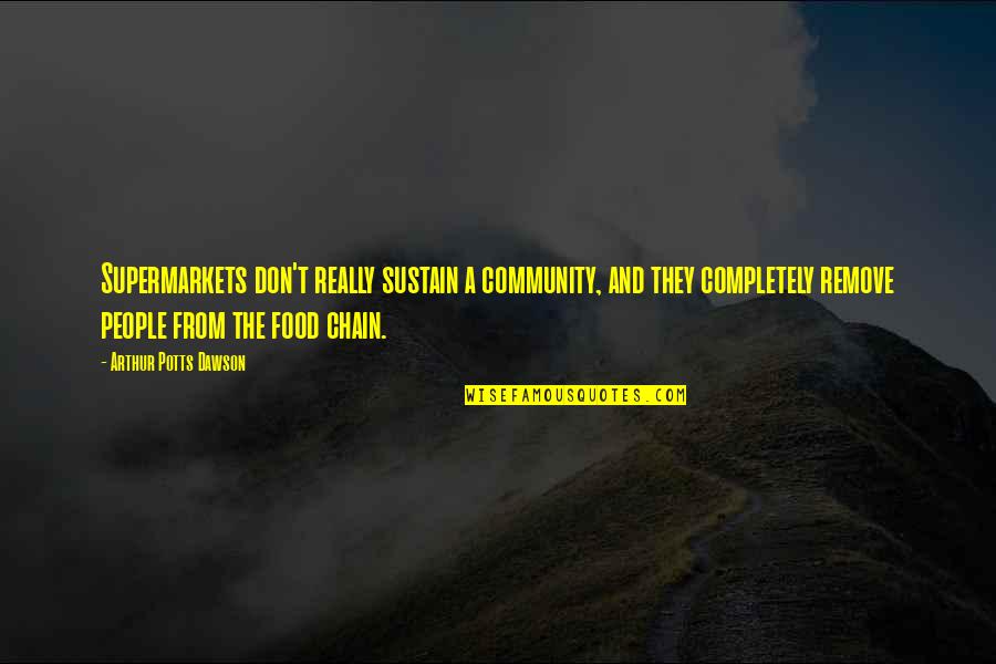 Cannibalized Aircraft Quotes By Arthur Potts Dawson: Supermarkets don't really sustain a community, and they