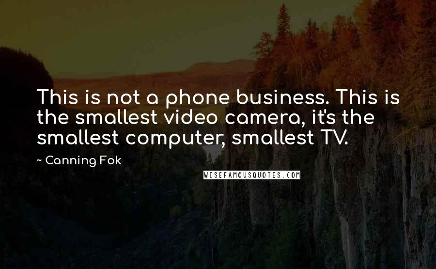 Canning Fok quotes: This is not a phone business. This is the smallest video camera, it's the smallest computer, smallest TV.