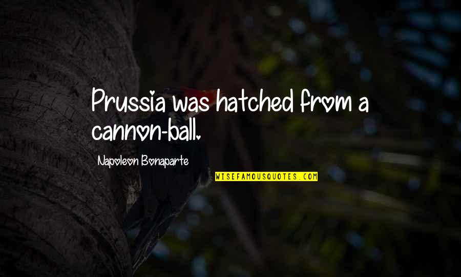 Cannon Ball Quotes By Napoleon Bonaparte: Prussia was hatched from a cannon-ball.