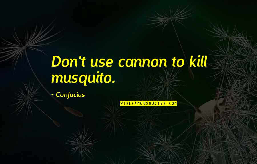 Cannon Quotes By Confucius: Don't use cannon to kill musquito.