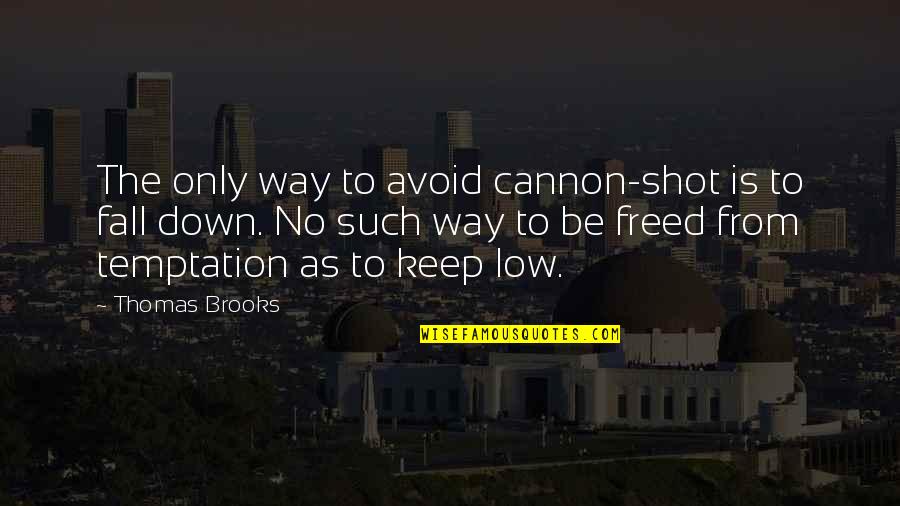 Cannon Quotes By Thomas Brooks: The only way to avoid cannon-shot is to