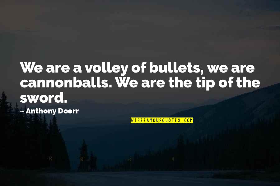 Cannonballs Quotes By Anthony Doerr: We are a volley of bullets, we are