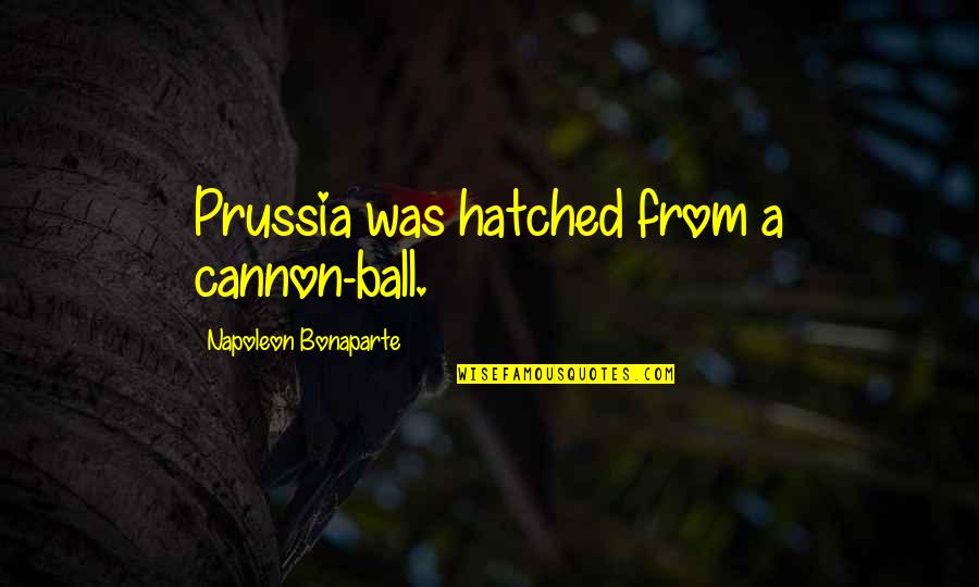 Cannons Quotes By Napoleon Bonaparte: Prussia was hatched from a cannon-ball.