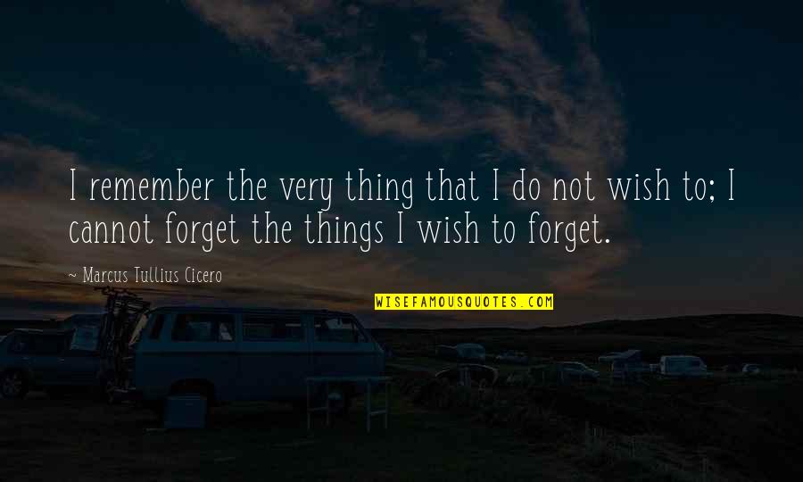 Cannot Forget Quotes By Marcus Tullius Cicero: I remember the very thing that I do