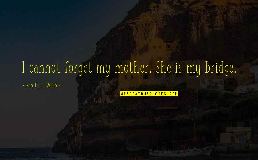 Cannot Forget Quotes By Renita J. Weems: I cannot forget my mother, She is my
