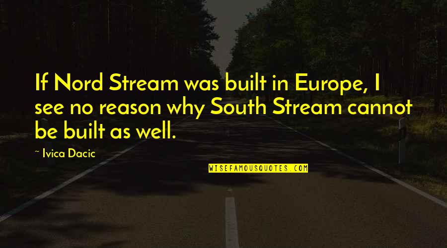 Cannot See Quotes By Ivica Dacic: If Nord Stream was built in Europe, I