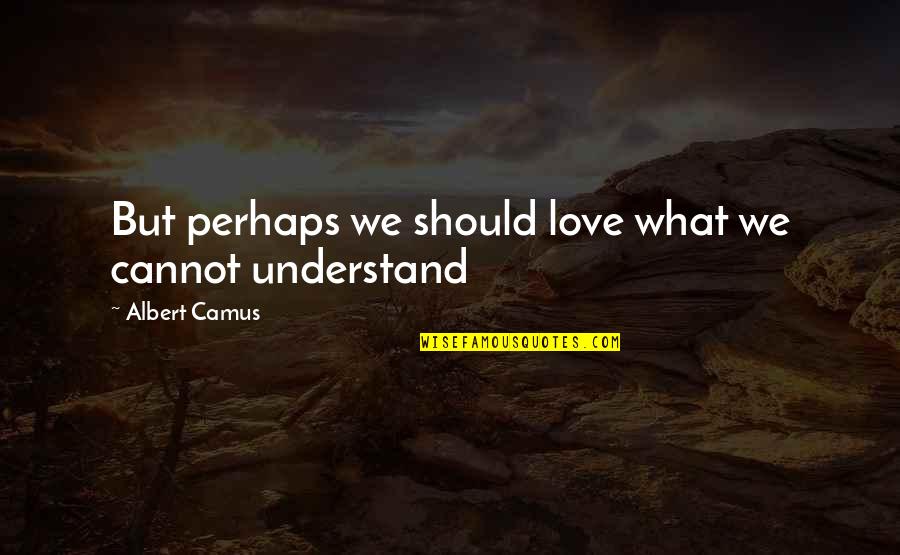 Cannot Understand Quotes By Albert Camus: But perhaps we should love what we cannot